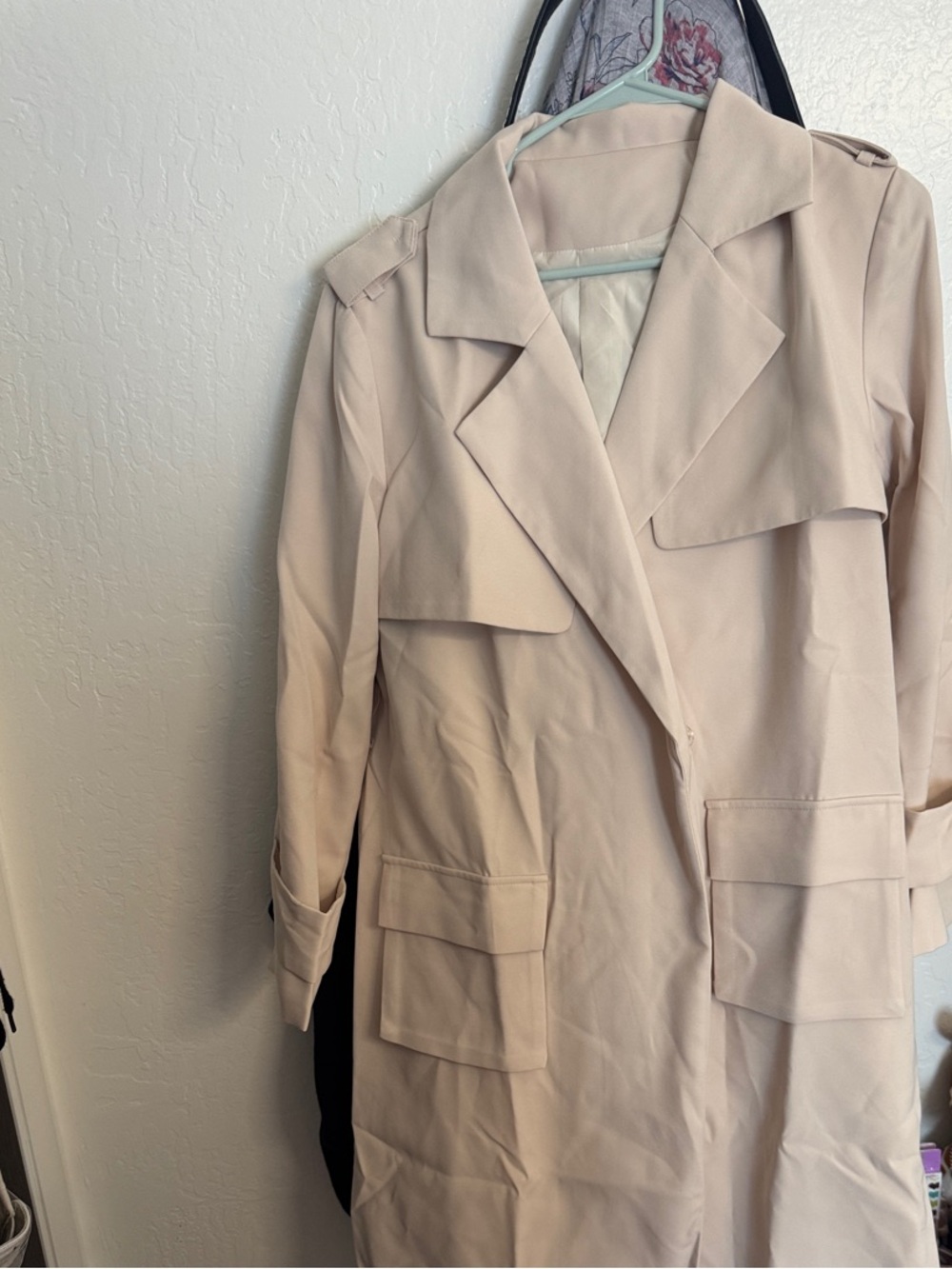 Women's Long Trench Coat - Blush